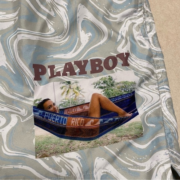 Playboy By PacSun Swim Trunks Men’s Size Medium Marble Swim Short Trunks - Picture 9 of 15